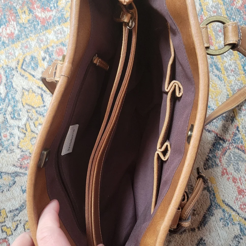 Liz Claiborne Faux Leather Monogram Shoulder Bag